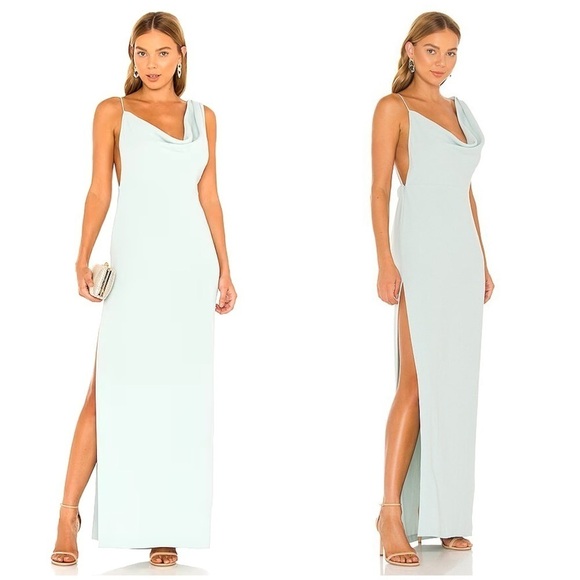 Amanda Uprichard x Revolve Arial Gown in Thyme - Picture 1 of 13